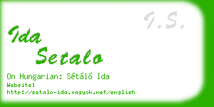 ida setalo business card