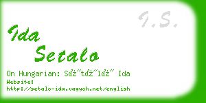 ida setalo business card